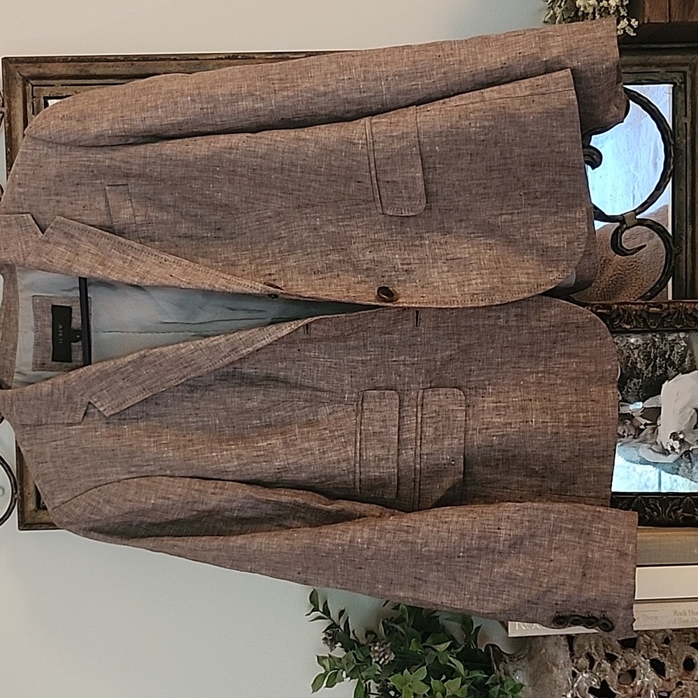 J. Crew Women's Taupe Linen-Blend Blazer